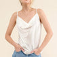 And The Why Satin Cami with Adjustable Strap Cami Tops