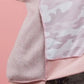 BiBi pink camo printed French terry knit color block sweatshirt
