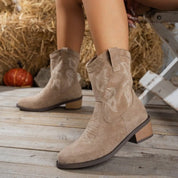 Cowboy Block Heels Boots | Boots Daverri Fashions