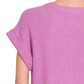 Zenana Rolled Sleeve Top and Pants Sweater Set
