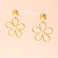 Alloy Flower Drop Earrings - DAVERRI FASHIONS