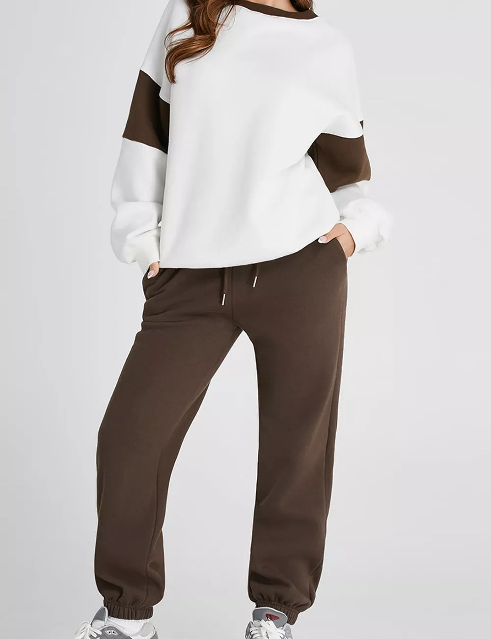 Drop Shoulder Loose Sweatshirt and Joggers Active Set | Loungewear sets Daverri Fashions