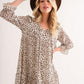 And The Why Leopard Ruffle Hem Woven Mini Dress Ivory