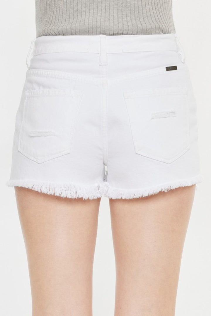 Kancan Raw Hem Distressed Denim Shorts Denim Shorts