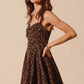 SO ME Mineral Washed Leopard Flare Cami Dress Mini Dresses