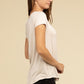 Flowy Round Hem Rayon Short Sleeve Top T-Shirts