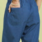 Umgee denim wide leg crop pants with front pockets, relaxed blue fit