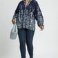 Umgee Full Size Floral Vine Print Blouse with Balloon Sleeves Plus Size