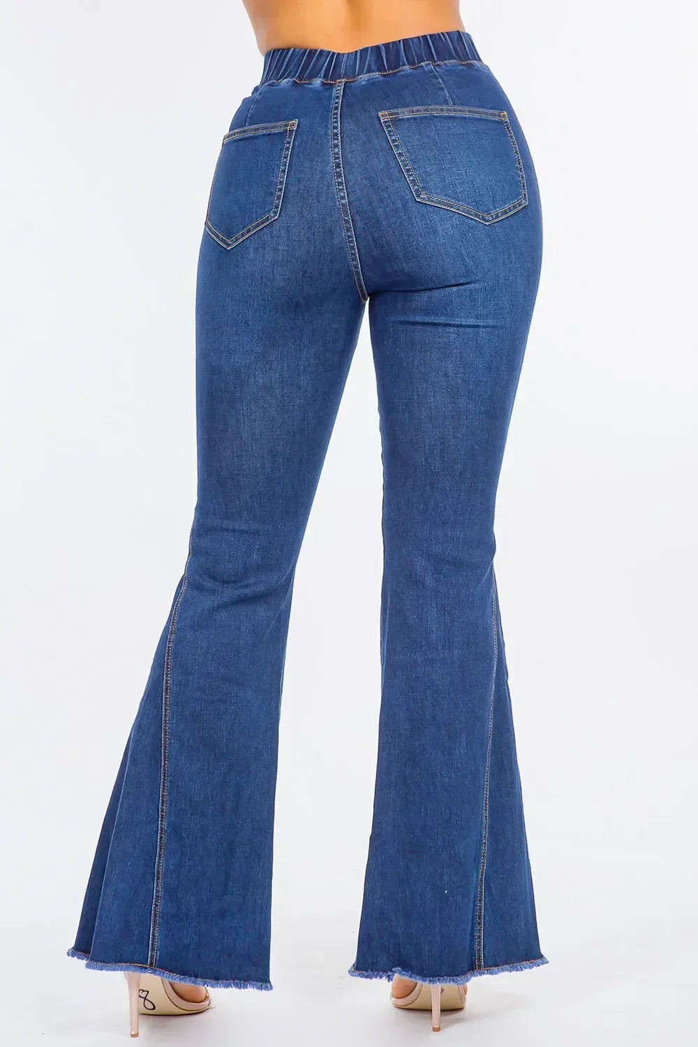 American Bazi High Waist Curvy Flare Jeans - DAVERRI FASHIONS