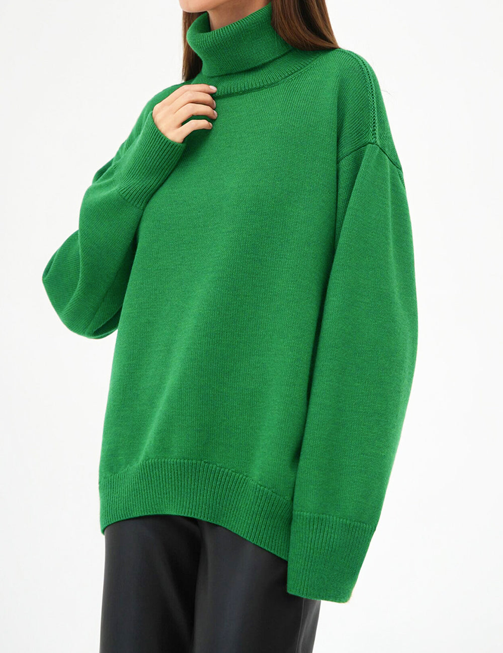 Turtle Neck Dropped Shoulder Sweater | Sweaters Daverri Fashions