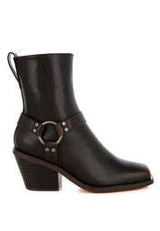 Baccata Elevated Harness Detail Ankle Boots | Daverri Fashions