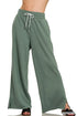 Zenana Scuba Drawstring Pants Dk Forest - DAVERRI FASHIONS