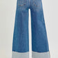 RISEN Full Size Tummy Control High Rise Crop Wide Cuffed Jeans Plus Size