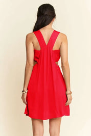 Davi & Dani Washed Satin Cutout Skirt Bandeau Mini Dress | Mini Dresses Daverri Fashions