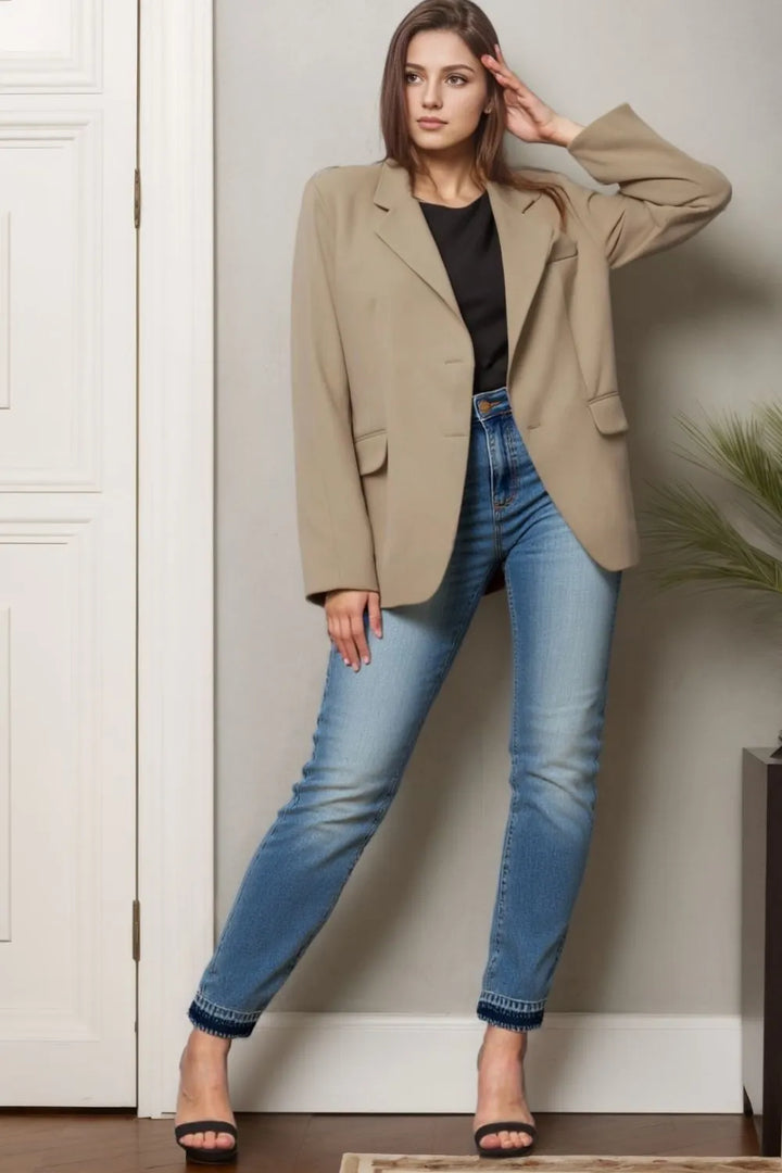 Judy Blue Full Size Mid Rise Rigid Magic Release Hem Jeans