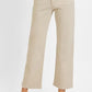 RISEN Full Size Tummy Control Mid Rise Ankle Straight Jeans Plus Size ALMOND