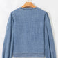 Tied Front Puff Sleeve Denim Top - DAVERRI FASHIONS