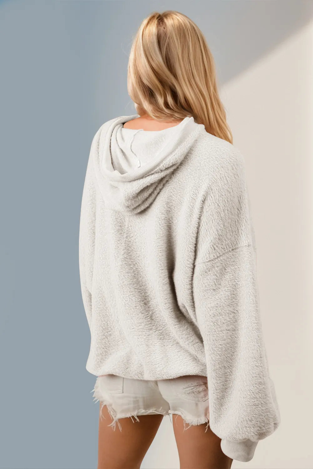 Double Take Full Size Half Zip Long Sleeve Hoodie with Kangaroo Pocket | Hoodies Daverri Fashions