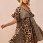 BiBi Leopard Prints Mix and Match Short Sleeves Dress Mini Dresses