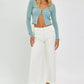 RISEN Tummy Control High Rise Crop Wide Jeans - DAVERRI FASHIONS