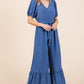 GeeGee Full Size V-Neck Belted Wide Leg Jumpsuit Jumpsuits