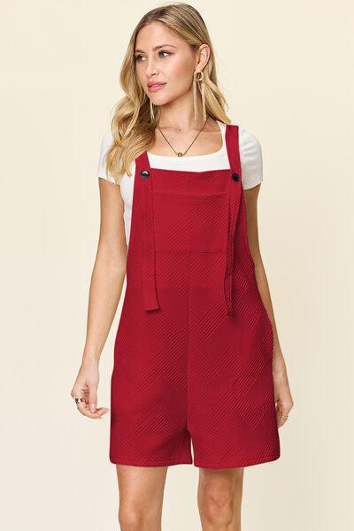 Double Take Full Size Textured Shortalls Shortalls