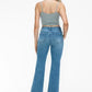 bytos Raw Hem Distressed Mid Rise Crop Jeans - DAVERRI FASHIONS