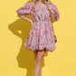And The Why Full Size Floral Surplice Puff Sleeve Dress - DAVERRI FASHIONS