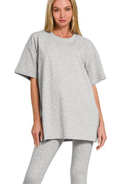 Zenana Cotton Round Neck Top & Legging Set | Outfit Sets Daverri Fashions