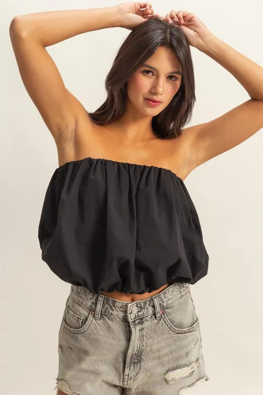HYFVE Trendy Strapless Bubble Top | Tops Daverri Fashions