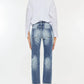 Kancan High Rise Cuffed Straight Jeans - DAVERRI FASHIONS