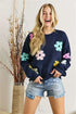 ADORA Flower Popped Sweater Plus Size - DAVERRI FASHIONS
