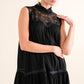 And The Why Lace Detail Sleeveless Ruffled Top - DAVERRI FASHIONS