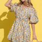 And The Why Full Size Floral Surplice Puff Sleeve Dress - DAVERRI FASHIONS