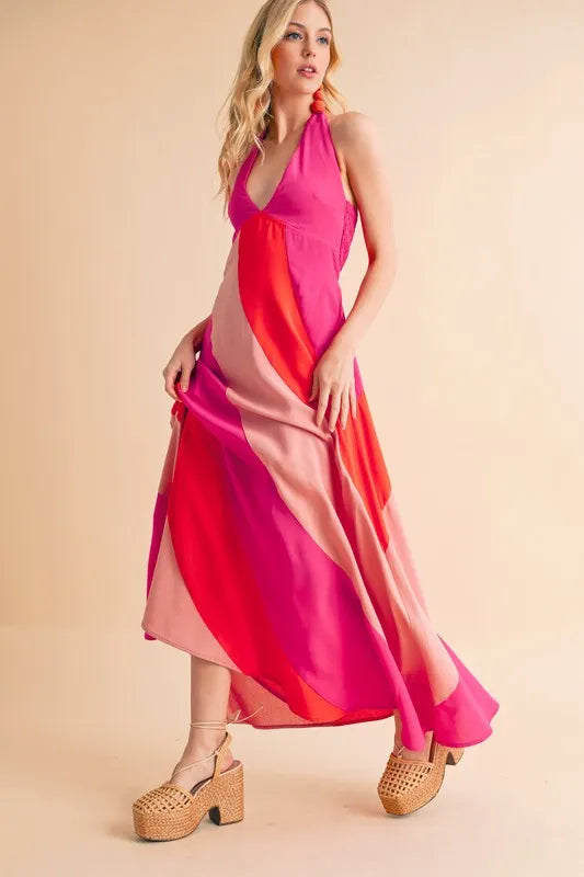 Aemi+Co Color Block Sleeveless Maxi Dress Maxi Dresses