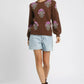 Umgee Single Flower Stem Jacquard Sweater - DAVERRI FASHIONS