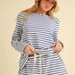 Aemi+Co Drawstring Contrast Striped Shorts