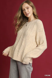 Umgee Pearl-Embellished Long Sleeve Sweater | Sweaters Daverri Fashions