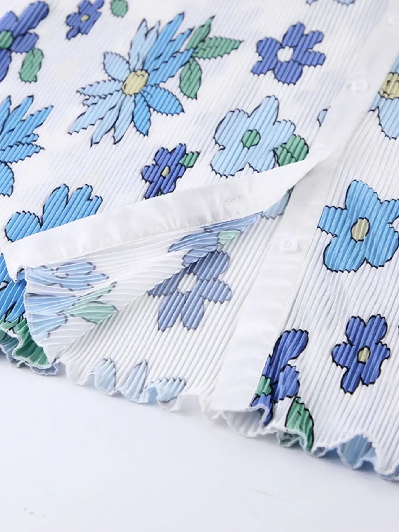 Printed Button Up Shirt and Pants Set - DAVERRI FASHIONS