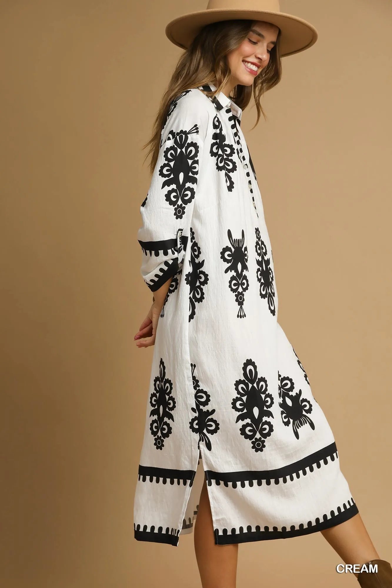 Umgee Abstract Print Midi Dress Midi Dresses