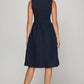 She + Sky plus size navy blue sleeveless A-line midi dress with pockets