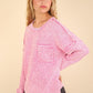 VERY J Mineral Washed Exposed Seam Sweater Sweaters
