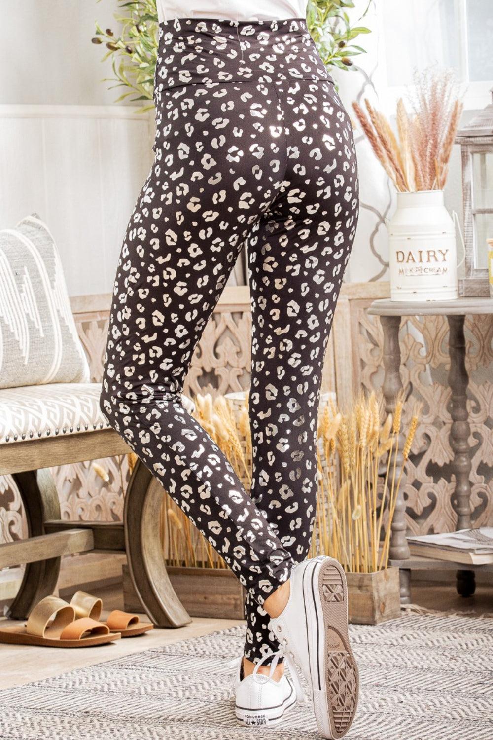Heimish Full Size Leopard High Waist Leggings | Daverri Fashions