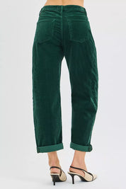 RISEN High Rise Crop Barrel Cordurory Pants | Pants Daverri Fashions