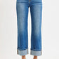 RISEN Full Size Mid Rise Crop Straight Cuffed Jeans Plus Size
