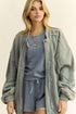Davi & Dani Exposed Seam Zip Up Dropped Shoulder Jacket Grey M Tops