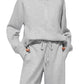 Half Zip Long Sleeve Top and Pants Set - DAVERRI FASHIONS