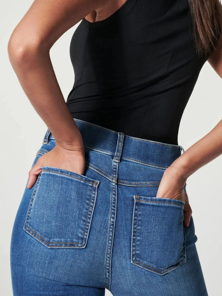 Full Size High-Waisted Flare Jeans Plus Size | Jeans Daverri Fashions