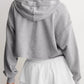 Gray Exposed Seam Dropped Shoulder Hoodie with distressed look