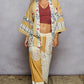 POL Raw Edge Open Front Patchwork Cardigan with Floral Trim Cardigans